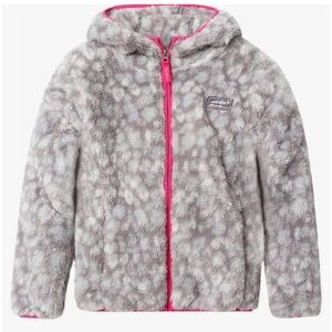Eddie Bauer Gray Fleece Jacket with Pink Trim